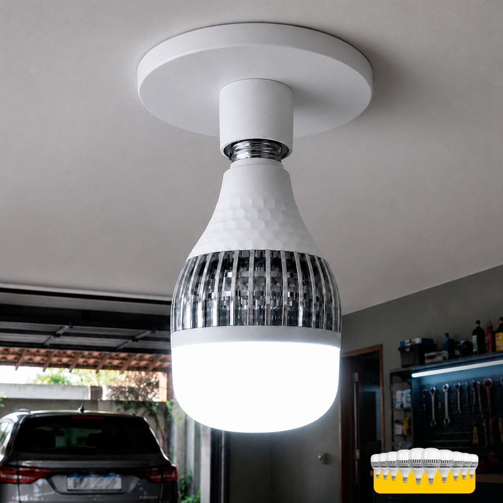 Kit 10 Lâmpadas Led Bulbo Hp 100w 6500k Branco Frio E27 Bivolt IP20 Alut
