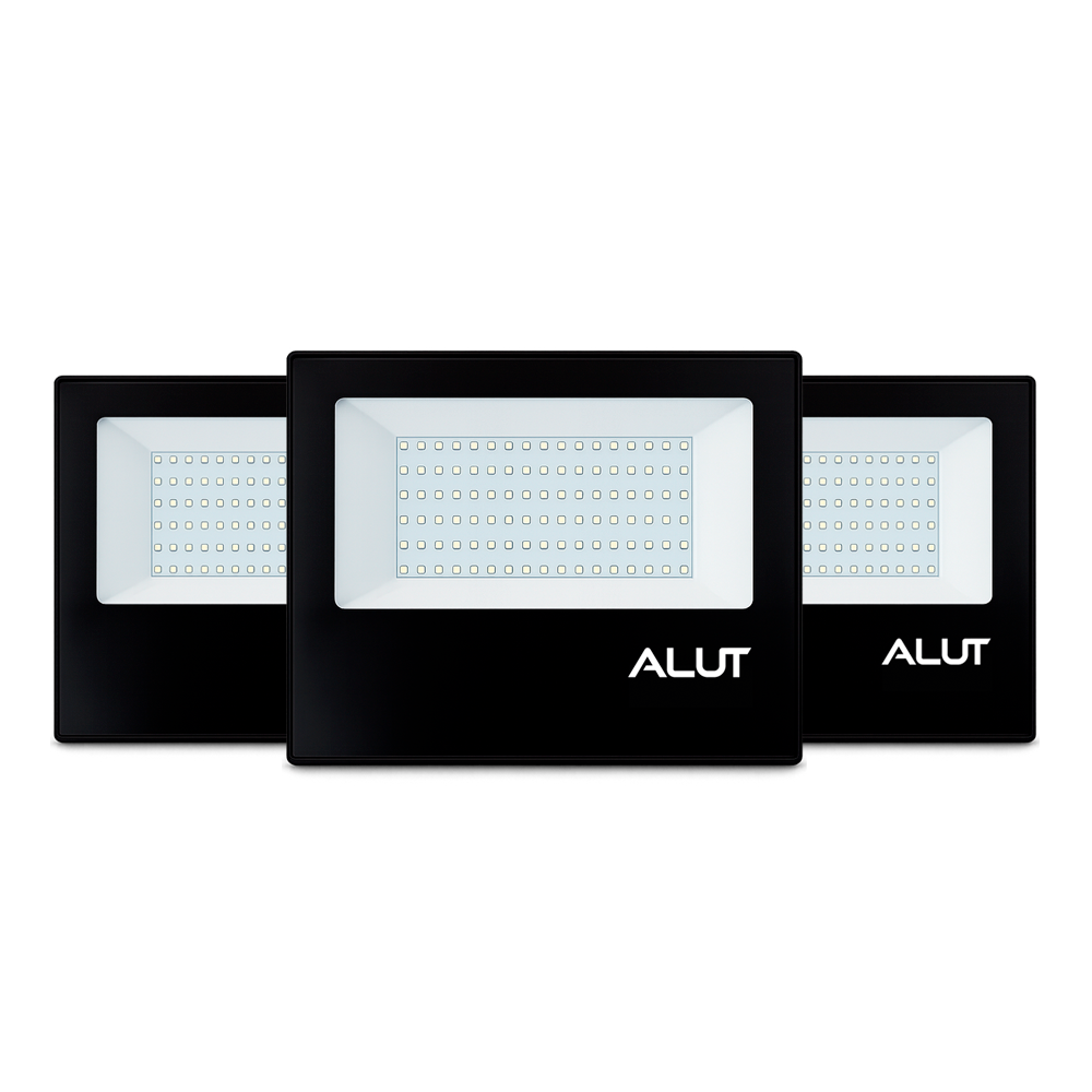 Kit 3 Refletor Led 100w 6500k Branco Frio Bivolt a prova d'água Alut