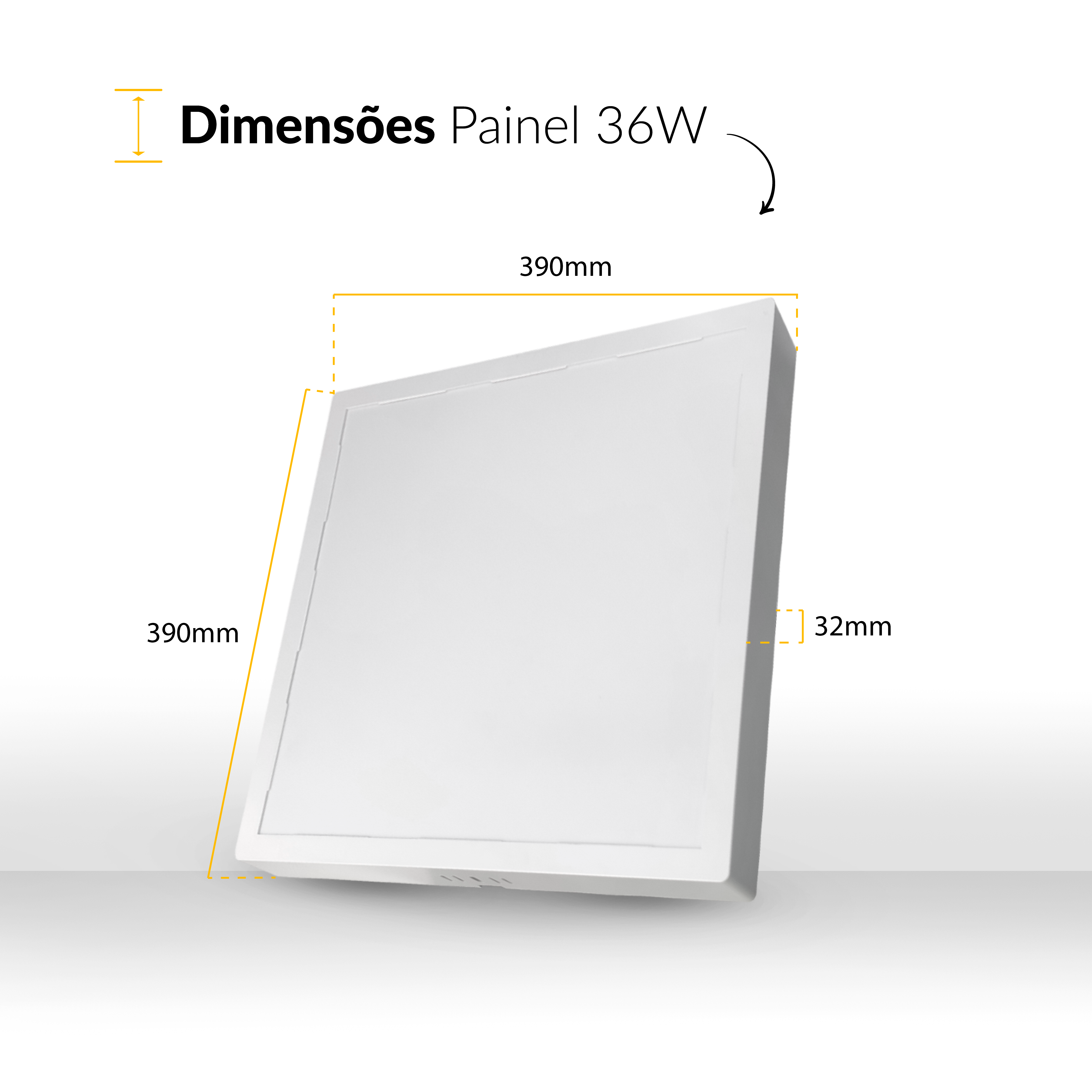 Kit 10 Painel Led Plafon Easy Sobrepor 36W 6500k Quadrado Bivolt Alut