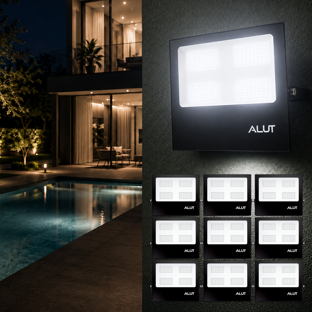 Kit 10 Refletor Led 200W 6500k Branco Frio Bivolt IP66 Alut