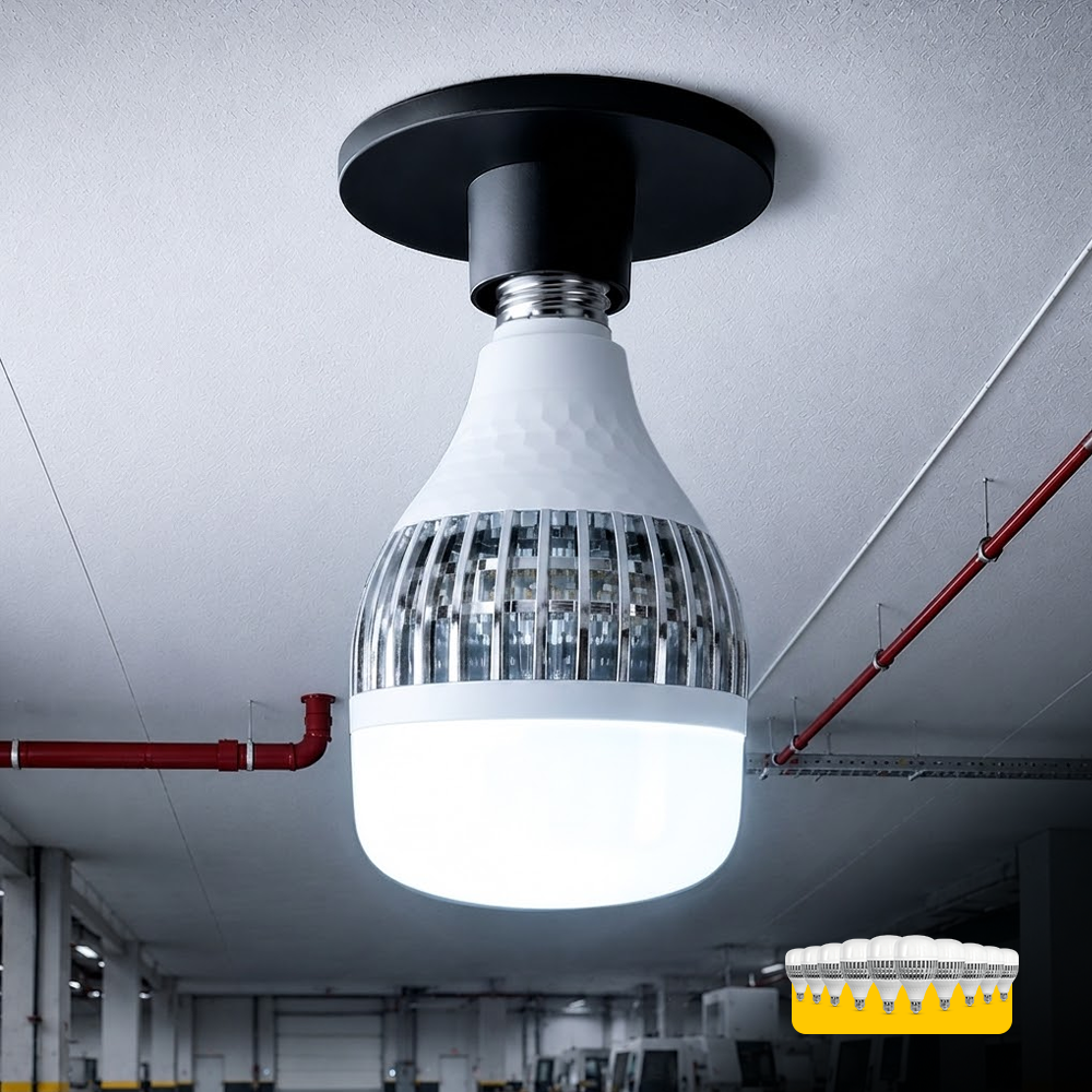 Kit 10 Lâmpadas Led Bulbo HP 80W 6500K Branco Frio E27 Bivolt Alut