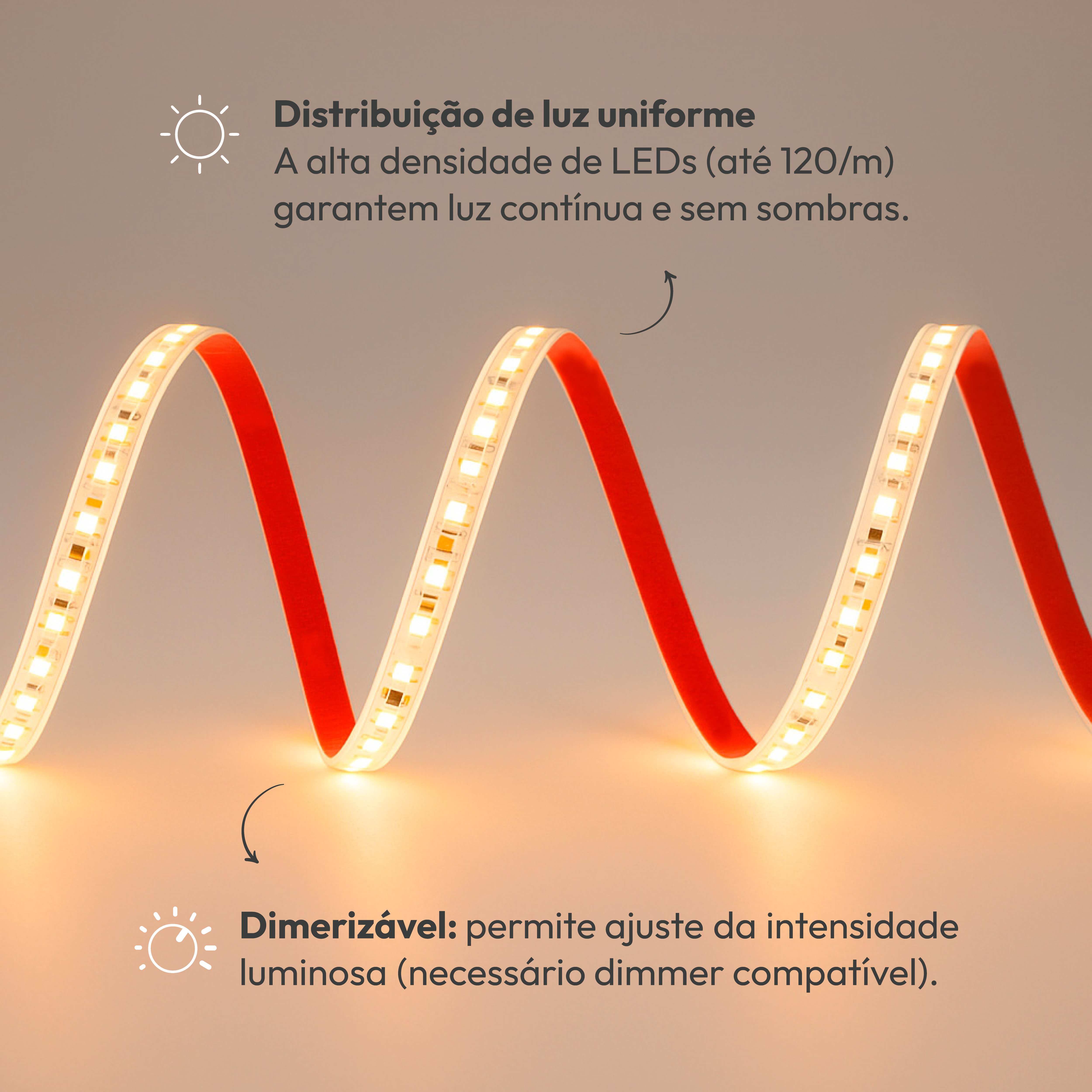 Fita Led Facile 10w 50m 2700K 127V Tensão Direta Alut