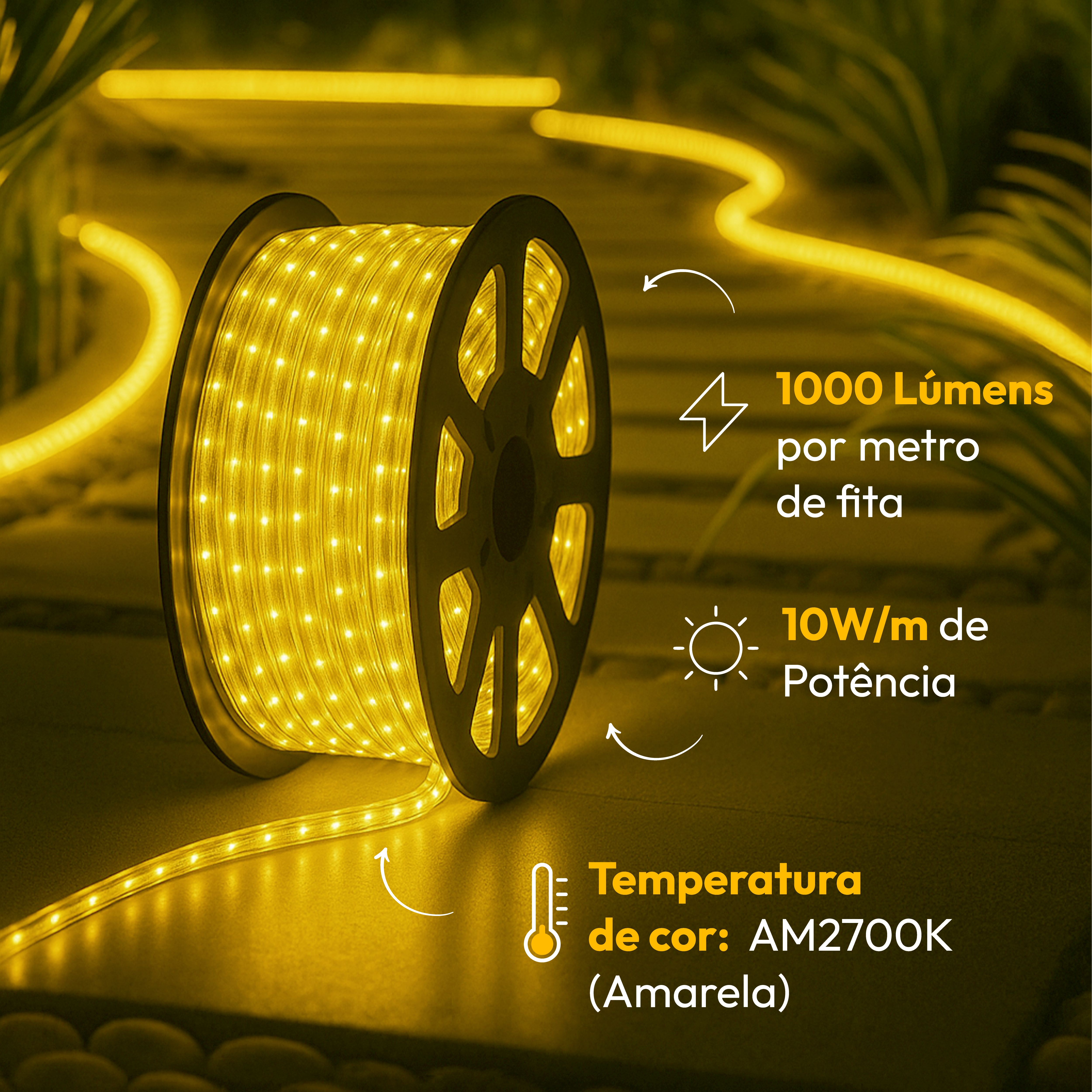 Fita Led Facile 10w 50m 2700K 127V Tensão Direta Alut