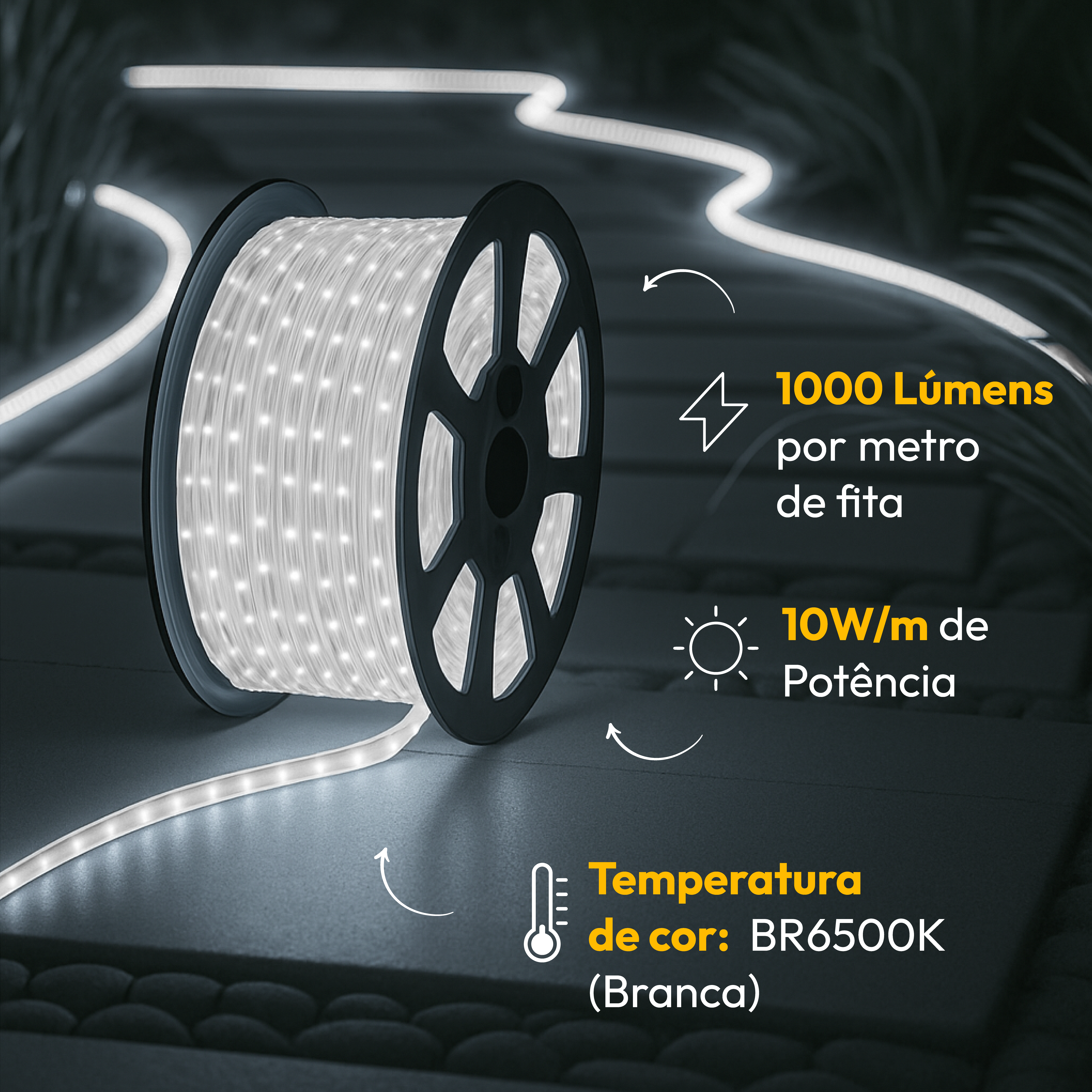 Fita Led Facile 10w 50m 6500K 220V Tensão Direta Alut