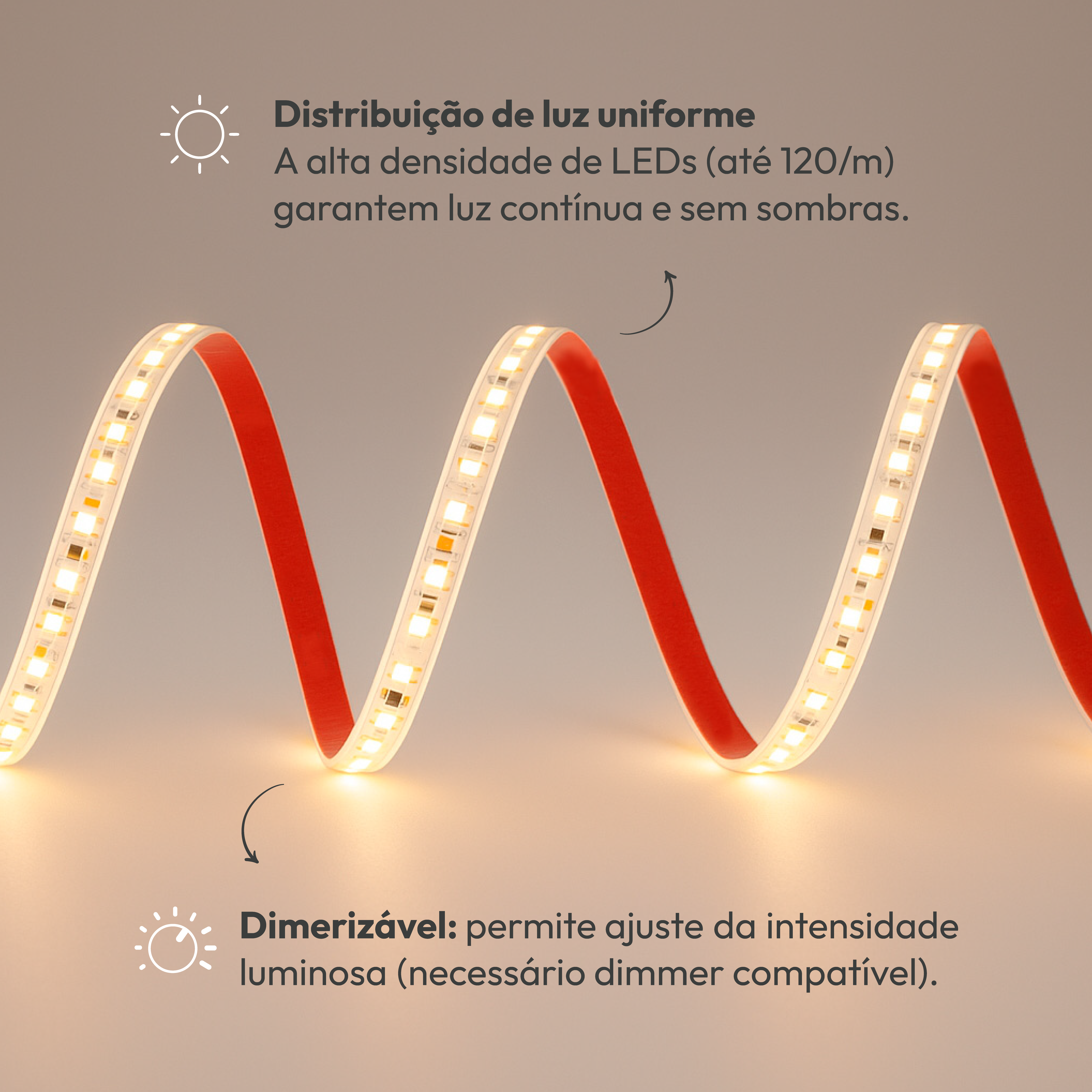 Fita Led Facile 10w 50m 4000K Branco Neutro 127V Tensão Direta Alut