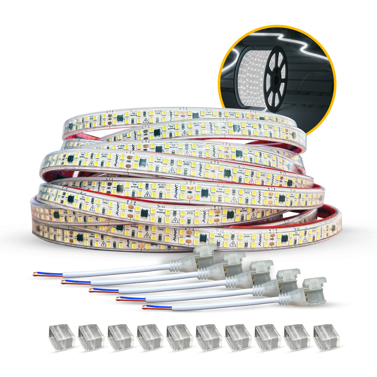 Fita Led Dupla Facile 15w 50m 6500K 127V Tensão Direta Alut