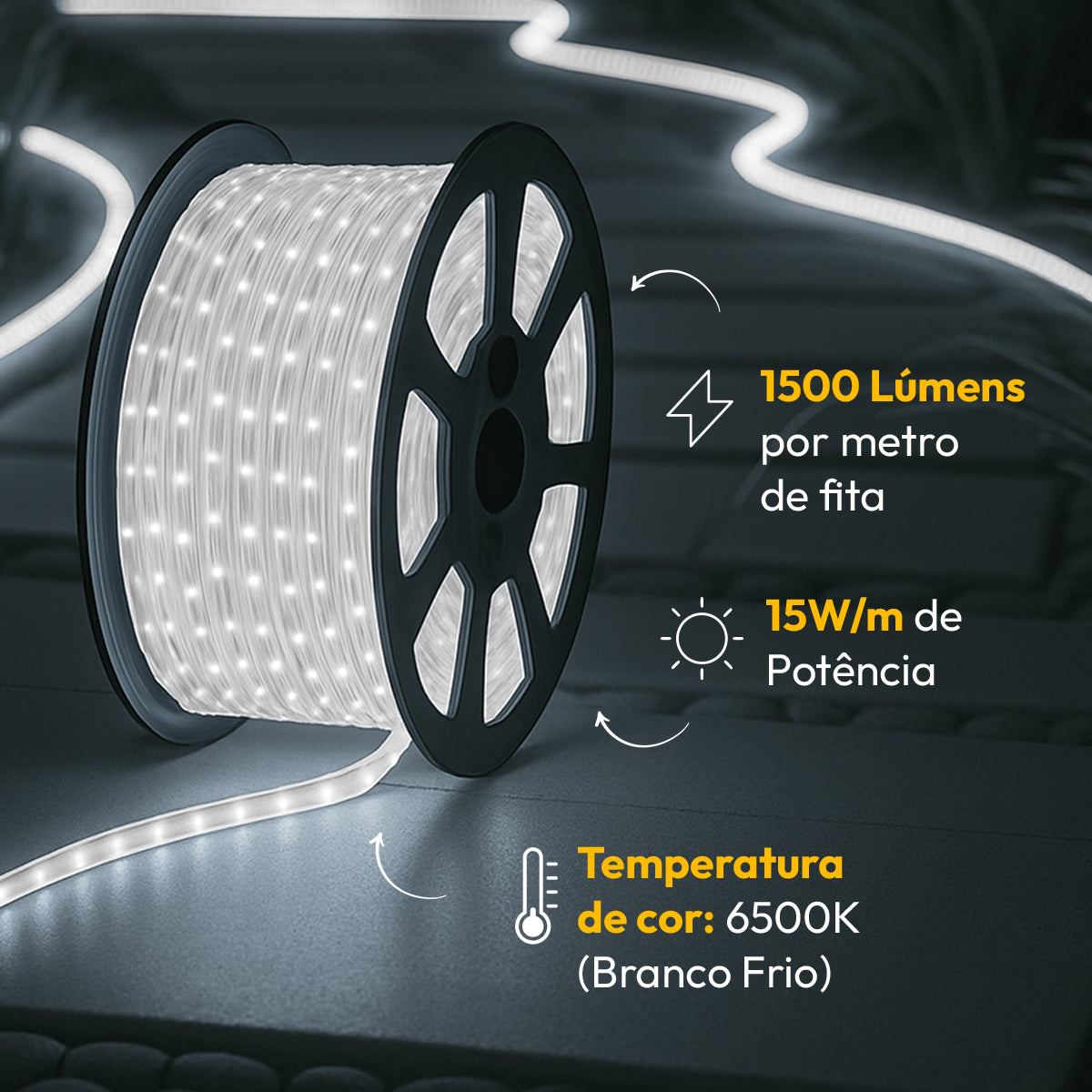 Fita Led Dupla Facile 15w 50m 6500K 127V Tensão Direta Alut