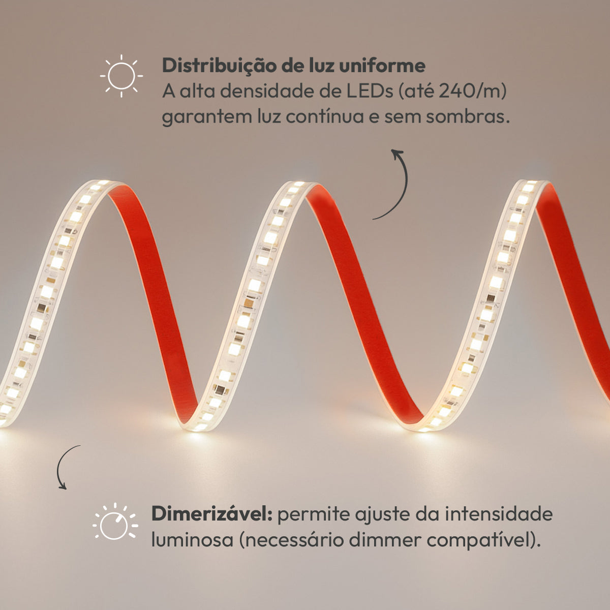 Fita Led Dupla Facile 15w 50m 6500K 220V Tensão Direta Alut