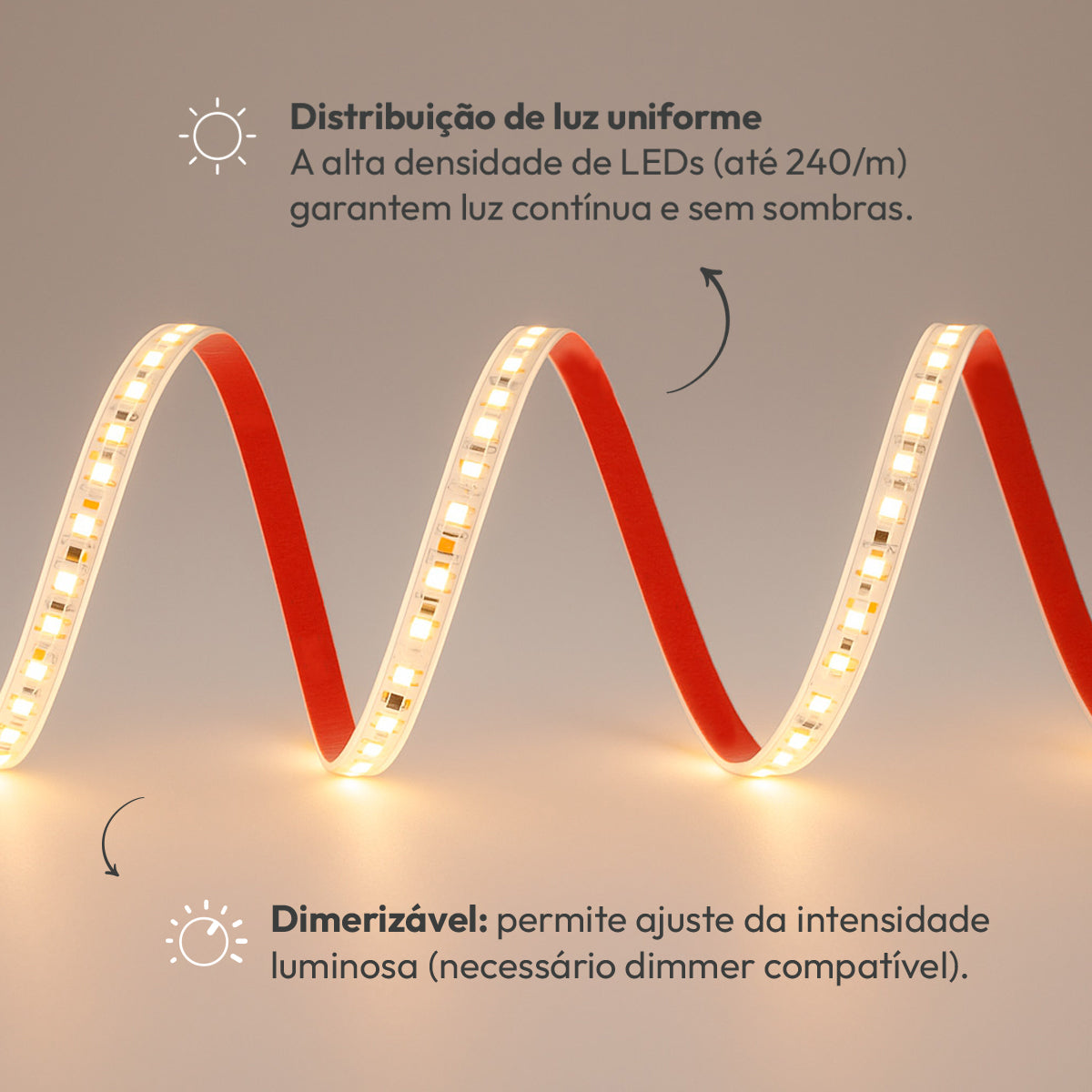 Fita Led Dupla Facile 15w 50m 4000K 127V Tensão Direta Alut