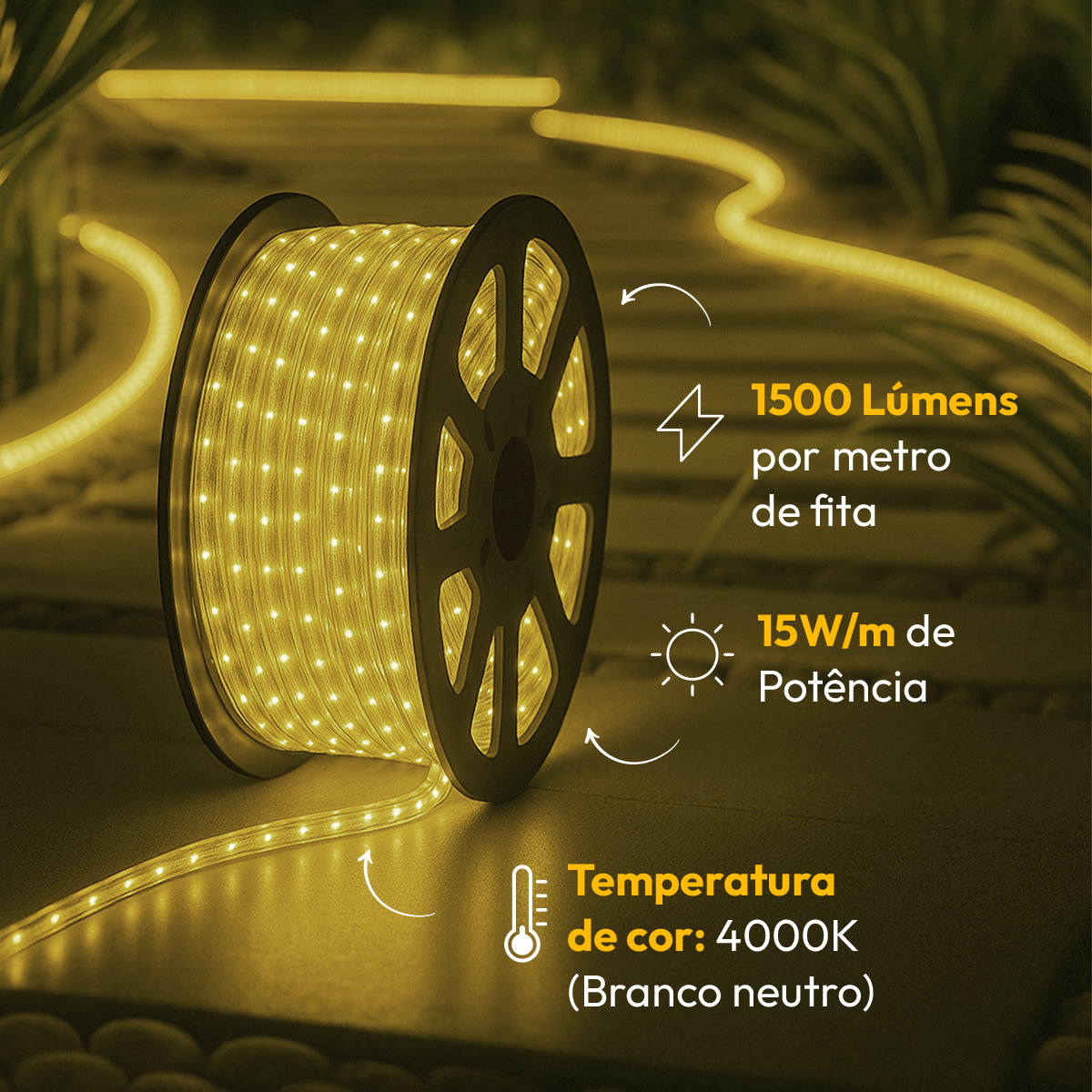 Fita Led Dupla Facile 15w 50m 4000K 220V Tensão Direta Alut