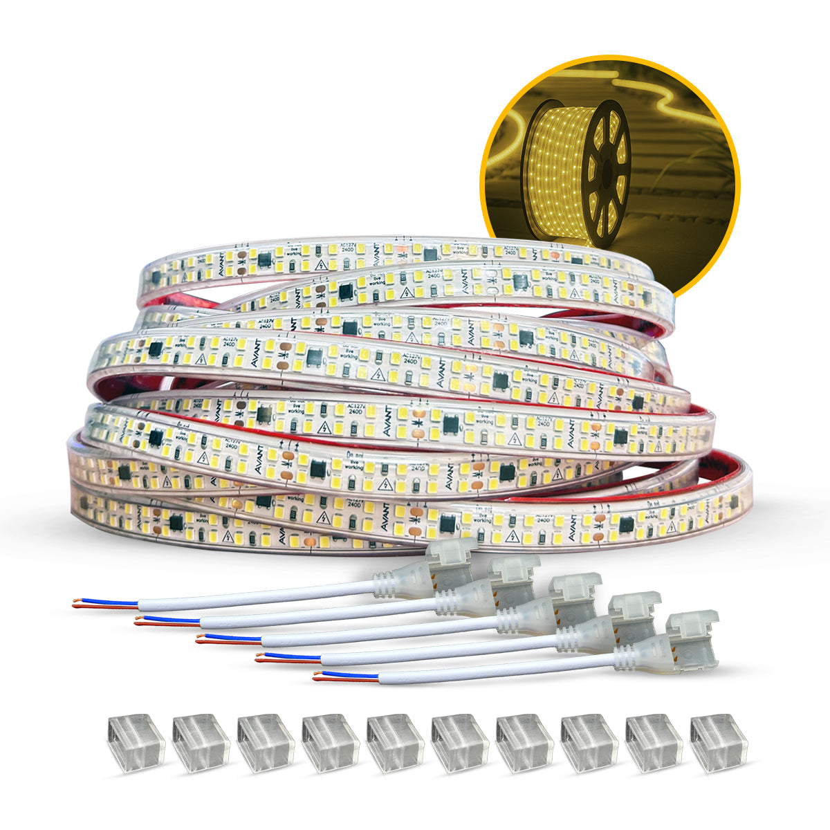 Fita Led Dupla Facile 15w 50m 4000K 220V Tensão Direta Alut