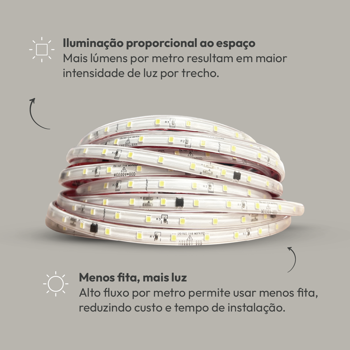 Fita Led Facile 5w 50m 2700K 220V Tensão Direta Alut