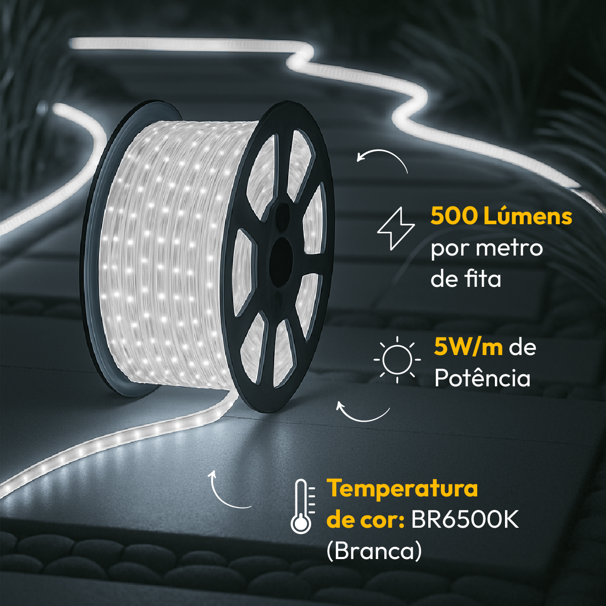 Fita Led Facile 5w 50m 6500K 127V Tensão Direta Alut