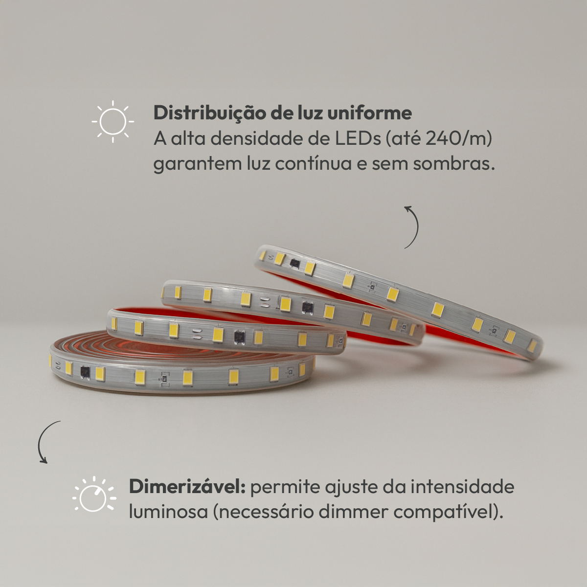 Fita Led Facile 5w 50m 4000K 127V Tensão Direta Alut