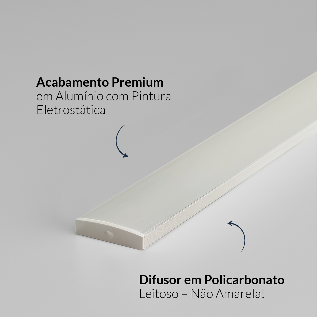 Perfil Led Barra 2m Destak 50x10mm Sob Branco Alut