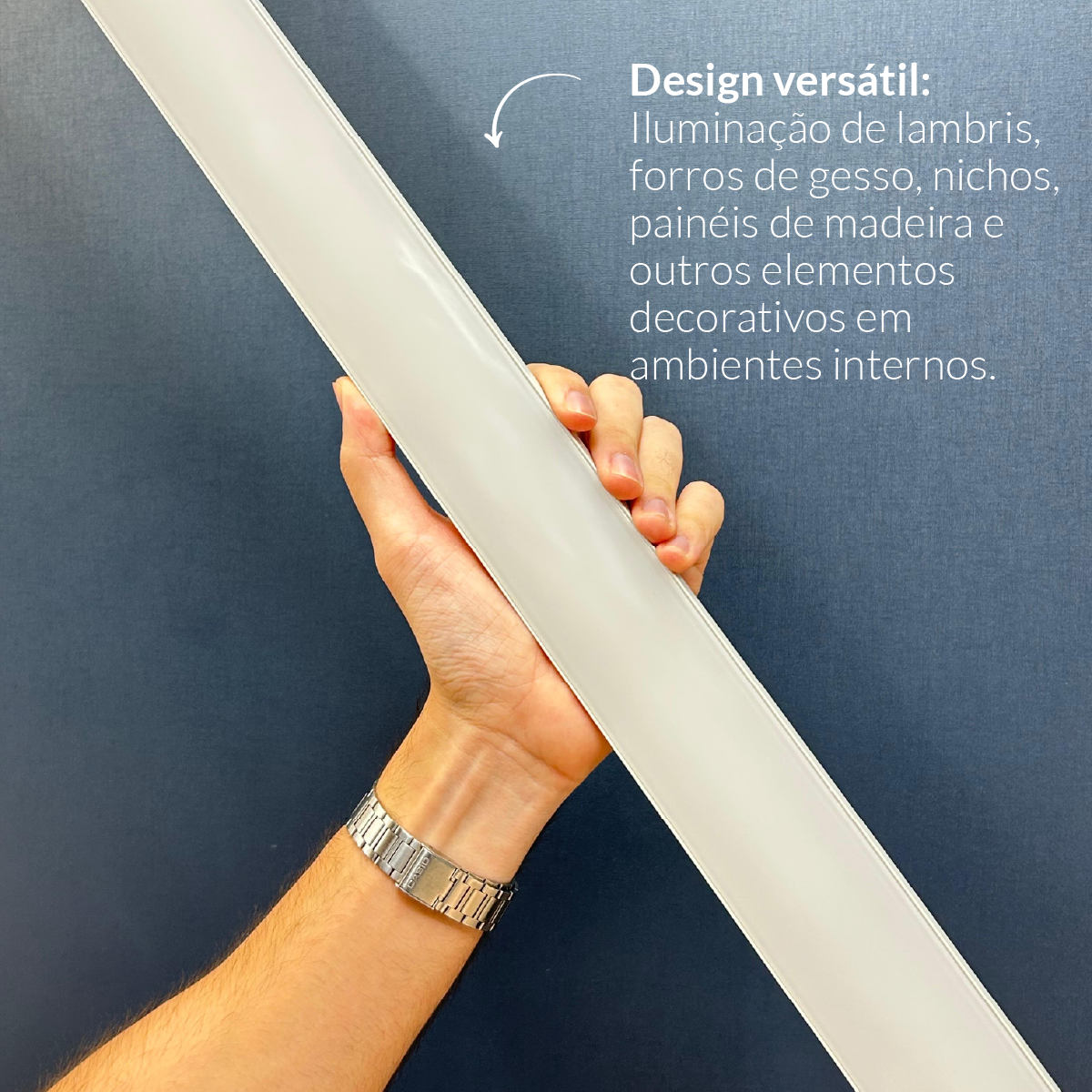 Perfil Led Barra 2m Destak 50x10mm Sob Branco Alut