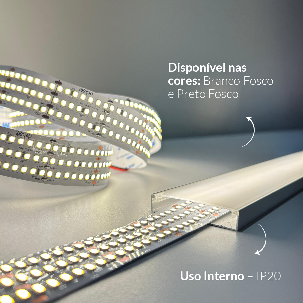 Perfil Led Barra 2m Destak 50x10mm Sob Branco Alut