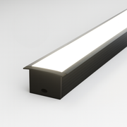 Perfil Led Barra 2m Inside 43x35mm Embutir Preto Alut