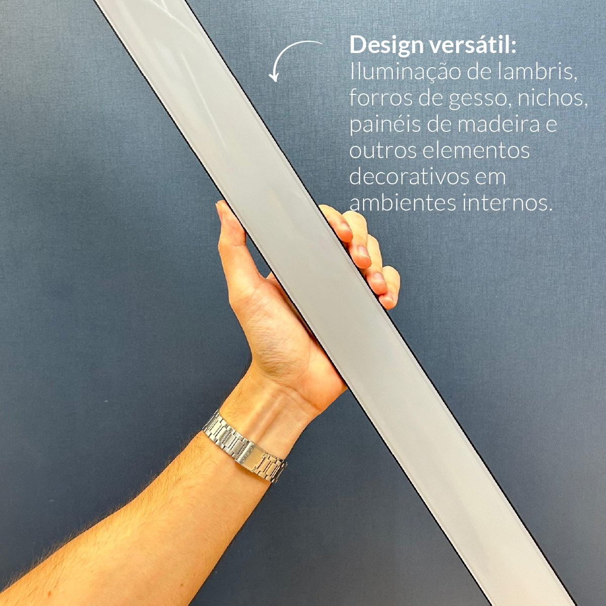 Perfil Led Barra 2m Destak 50x10mm Sob Preto Alut