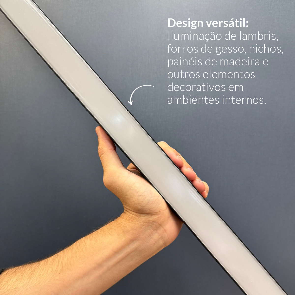 Perfil Led Barra 2m Slat 35x35mm Sob Preto Alut