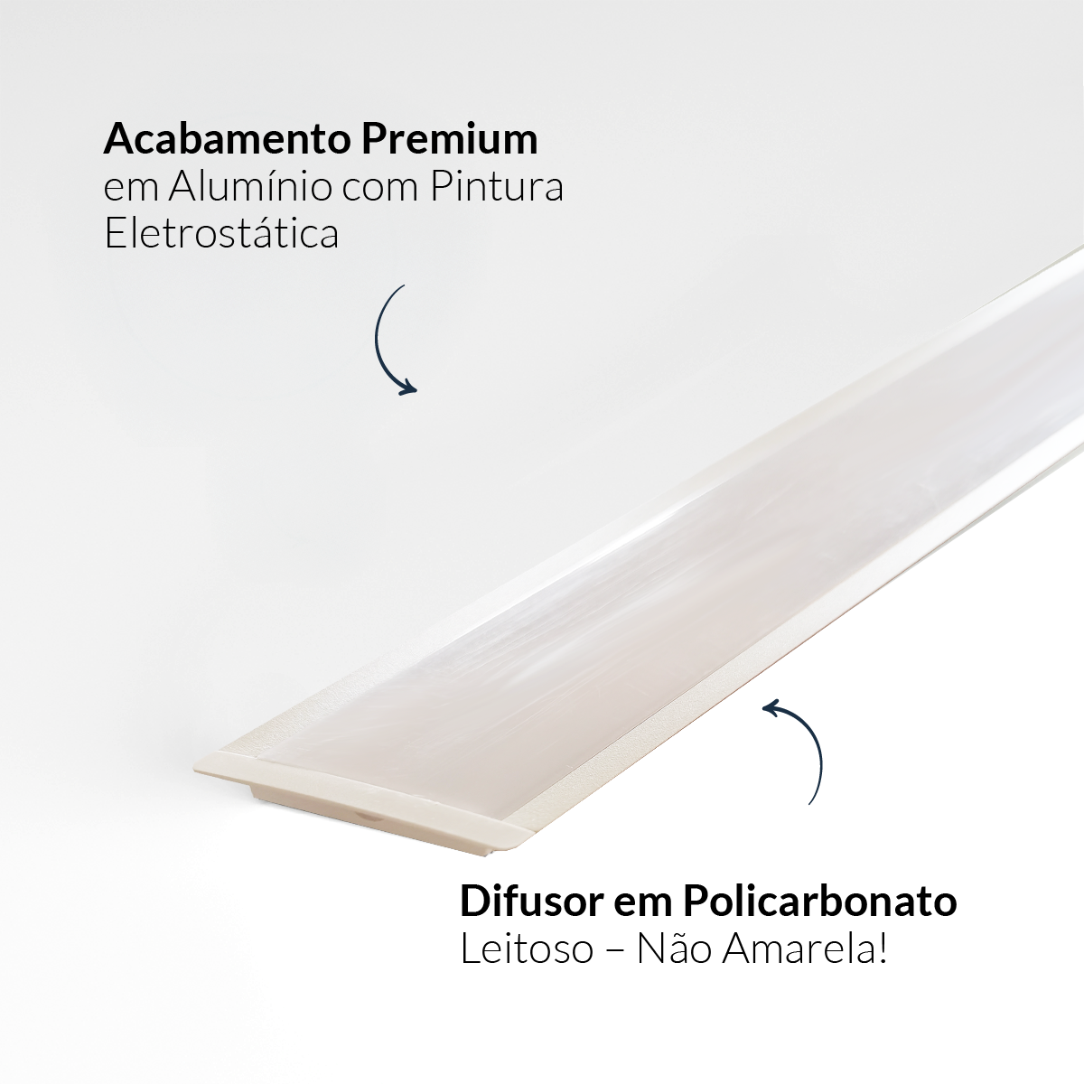 Perfil Led Barra 2m Plane 65x10mm Emb Branco Alut