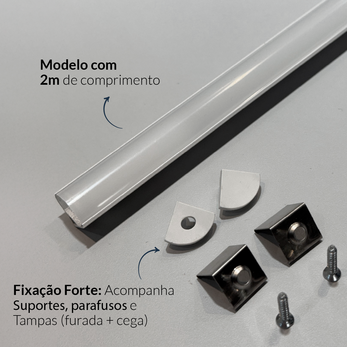 Perfil Led Barra 2m One Side Canto 18x13mm Sobrepor Branco Alut