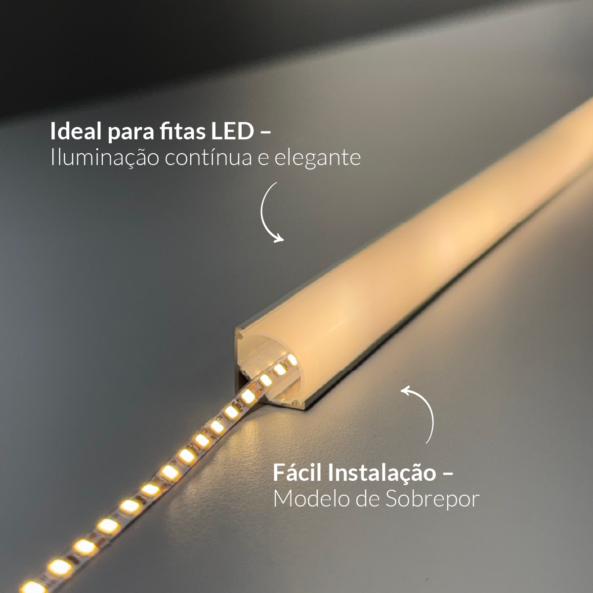Perfil Led Barra 2m One Side Canto 18x13mm Sobrepor Branco Alut