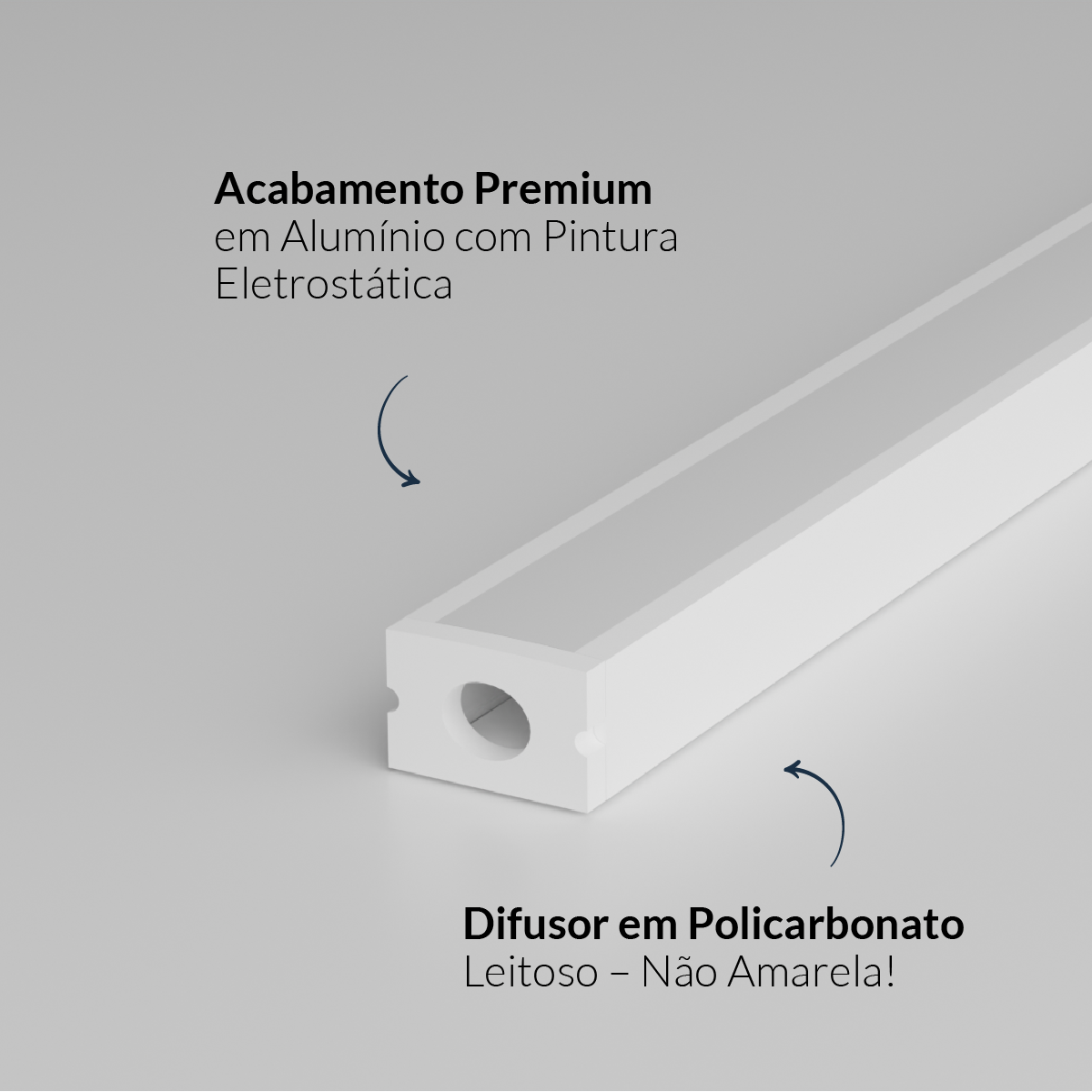 Perfil Led Barra 2m Slat 17x15mm Sob Branco Alut