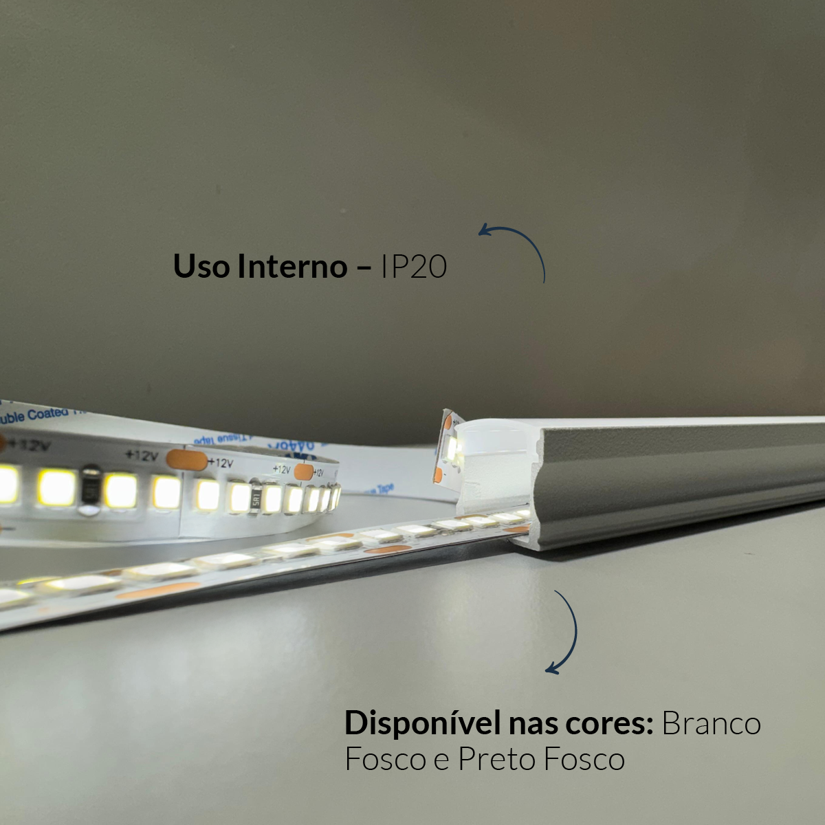 Perfil Led Barra 2m Slat 17x15mm Sob Branco Alut