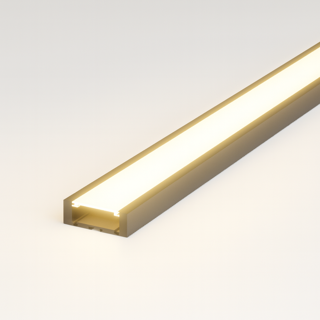 Perfil Led Barra 2m Slat 17x08mm Sob Preto Alut