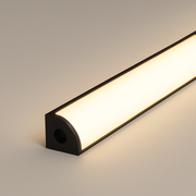 Perfil Led Barra 2m One Side Canto 18x13mm Sobrepor Preto Alut