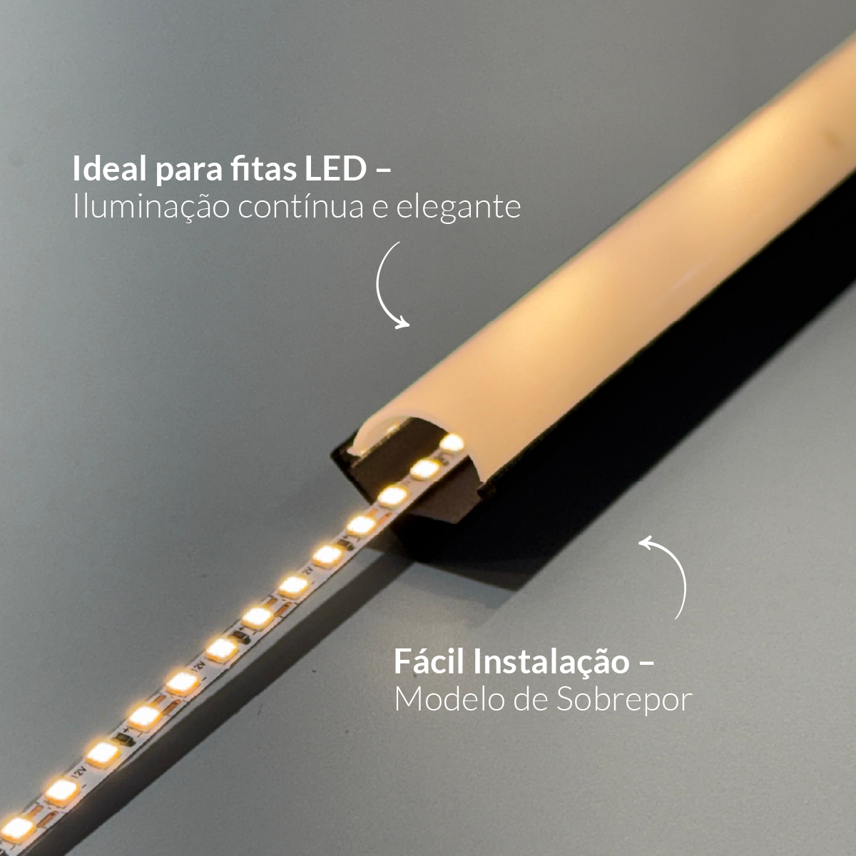 Perfil Led Barra 2m One Side Canto 18x13mm Sobrepor Preto Alut