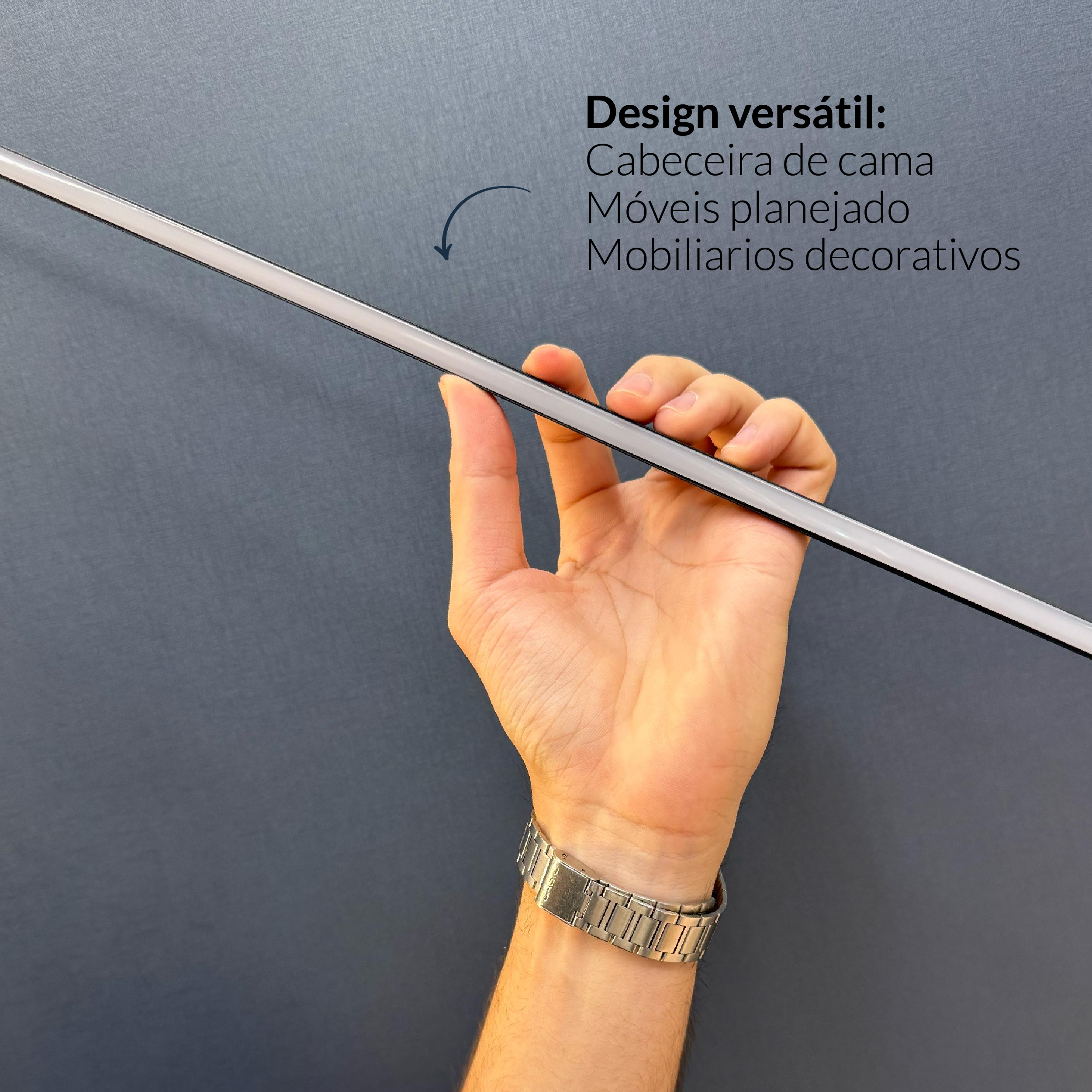 Perfil Led Barra 2m Minimal 08x09mm Sob Preto Alut