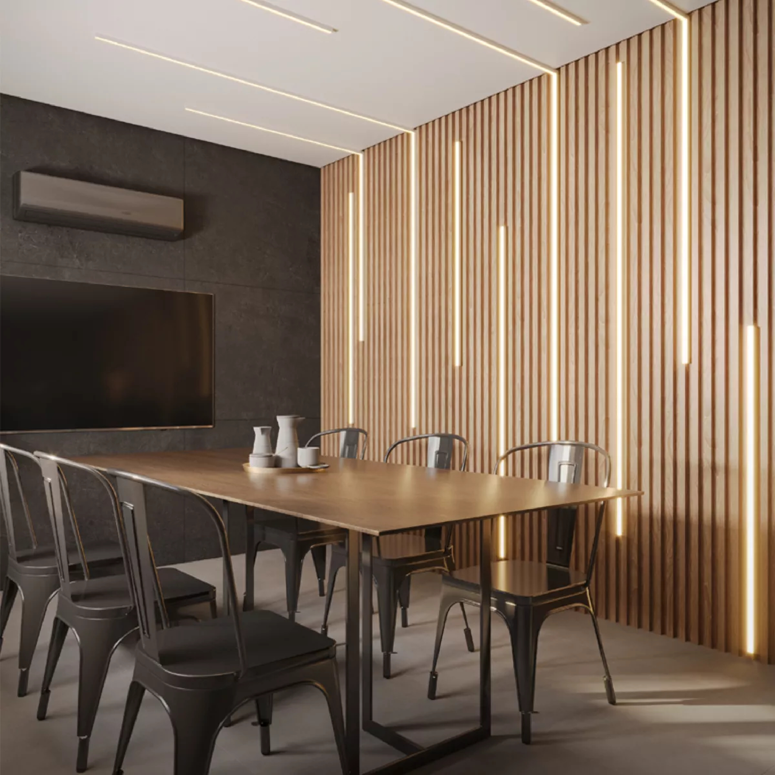 Perfil Led Barra 2m Minimal 08x09mm Sob Preto Alut