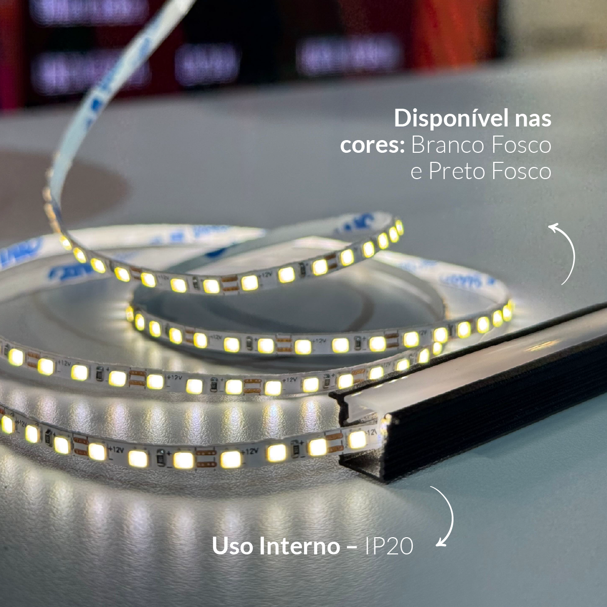 Perfil Led Barra 2m Baby 13x09mm Emb Preto Alut