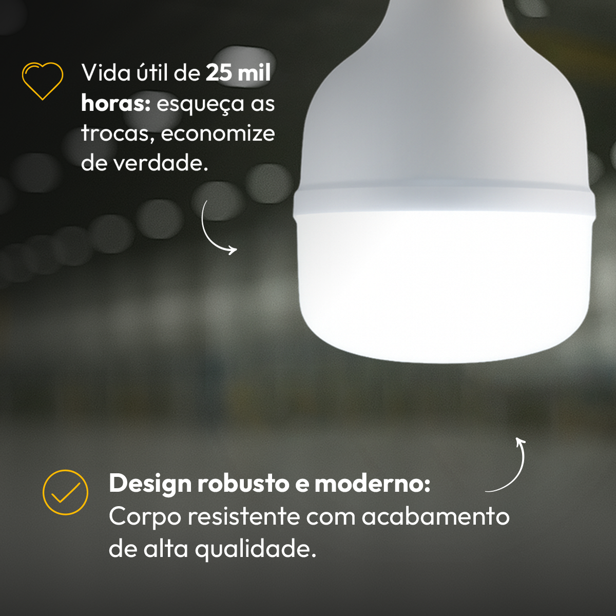 Lâmpada Led Bulbo Hp 40w 6500k E27 Bivolt Alut