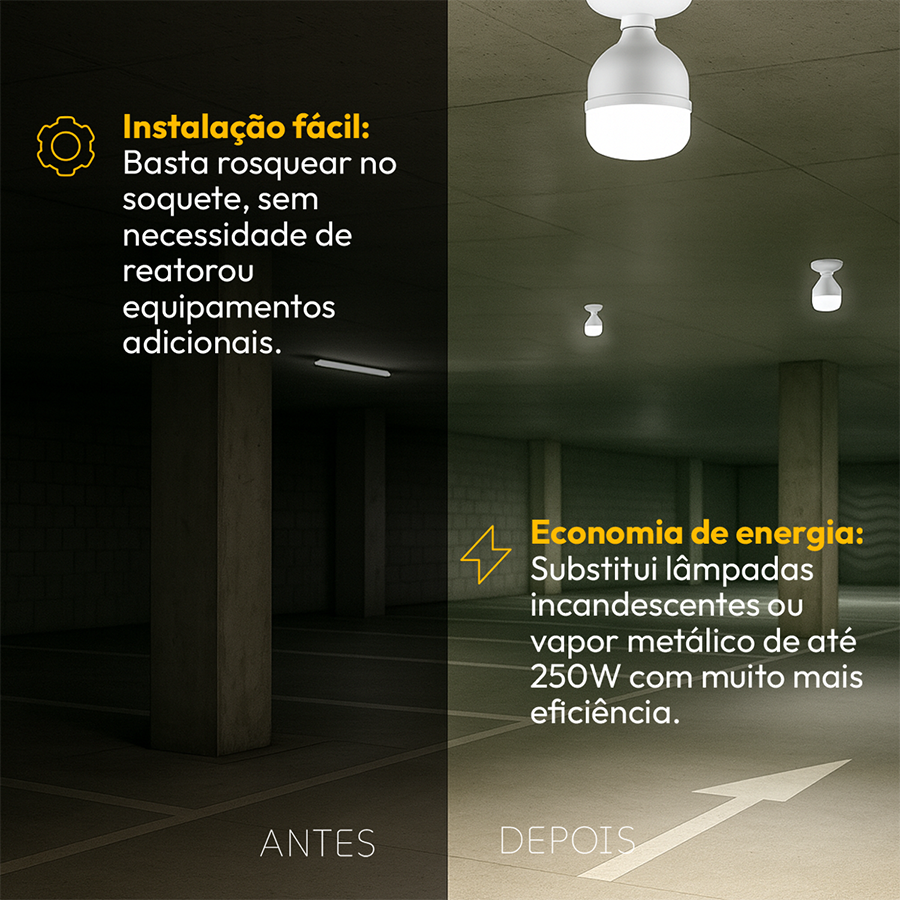 Lâmpada Led Bulbo Hp 50W 6500k E27 Bivolt Alut