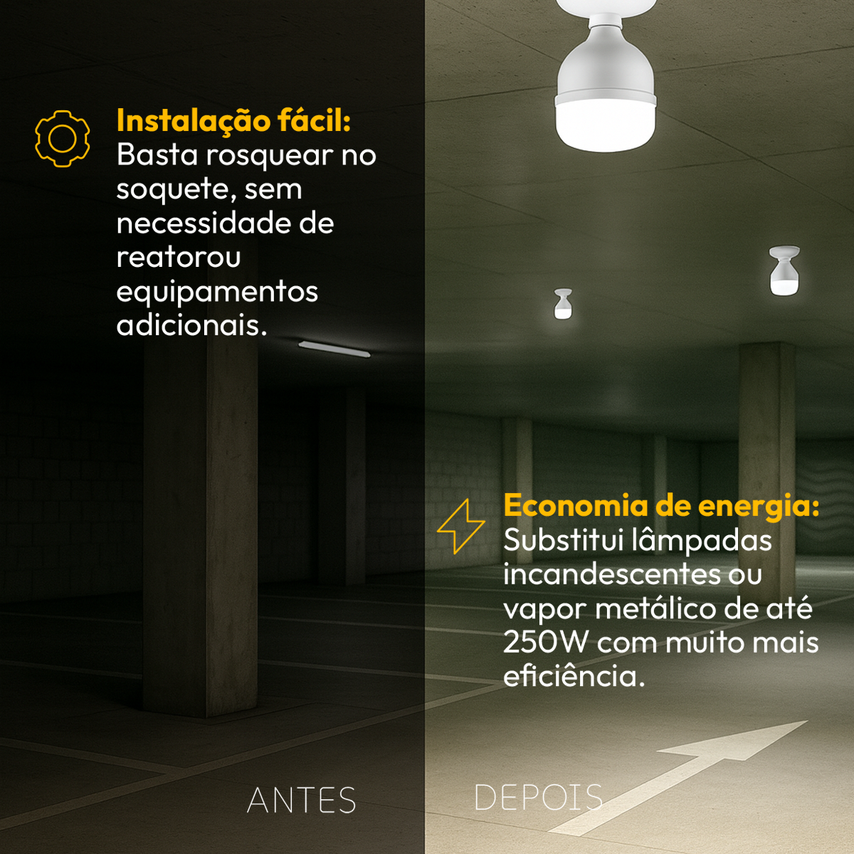 Kit 10 Lâmpadas Led Bulbo HP 20w E27 6500k Branco Frio Bivolt Alut
