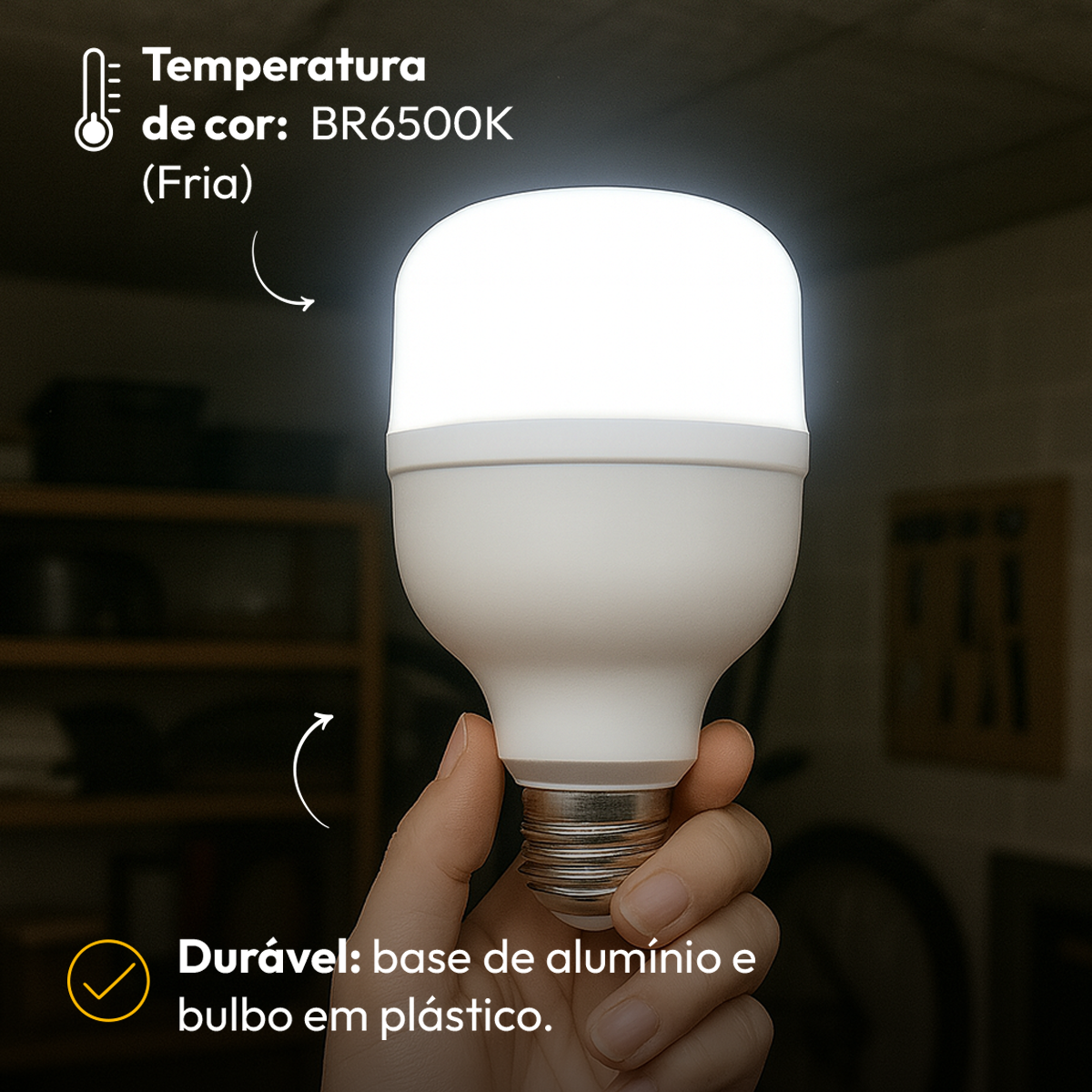 Kit 10 Lâmpadas Led Bulbo HP 20w E27 6500k Branco Frio Bivolt Alut