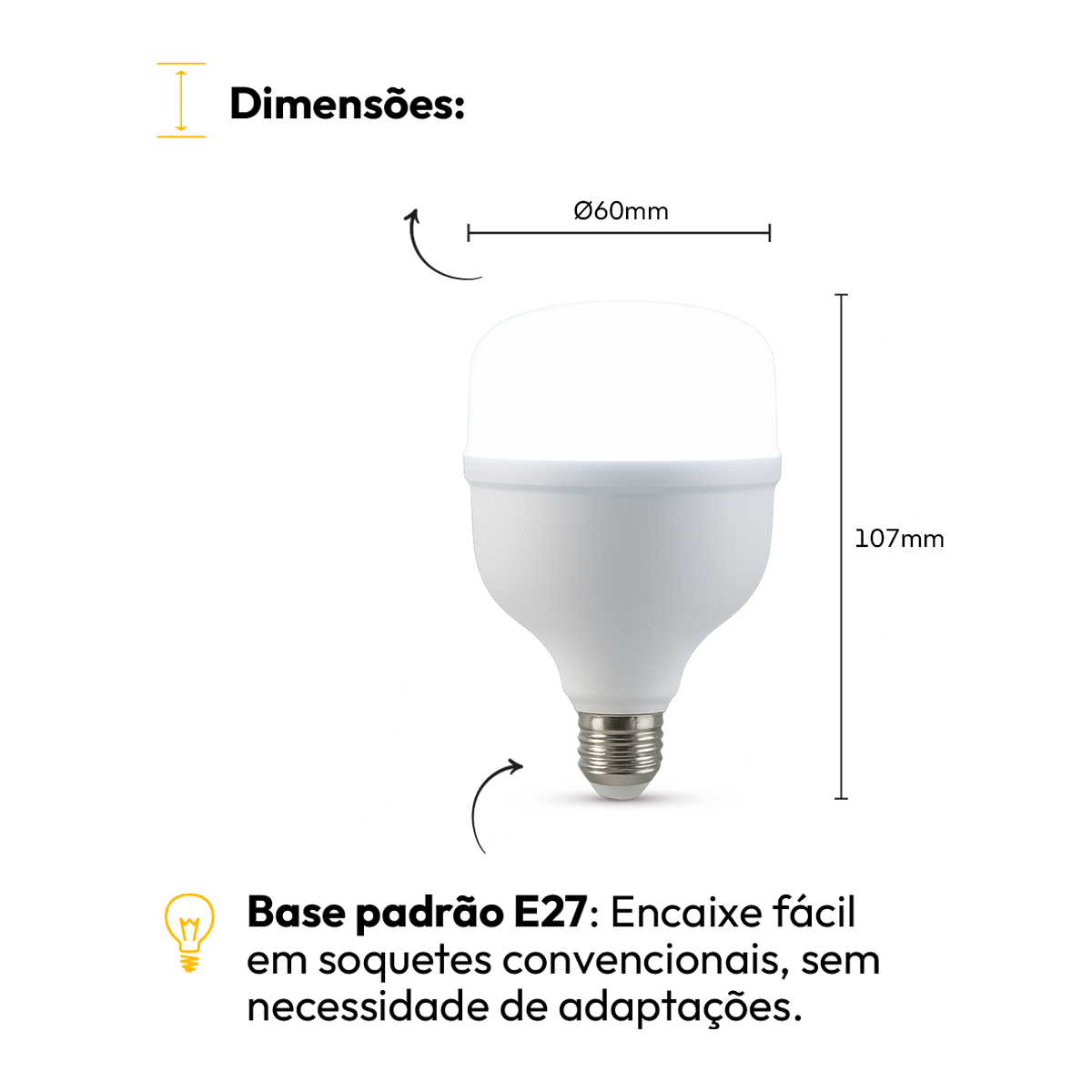 Kit 10 Lâmpadas Led Bulbo HP 20w E27 6500k Branco Frio Bivolt Alut