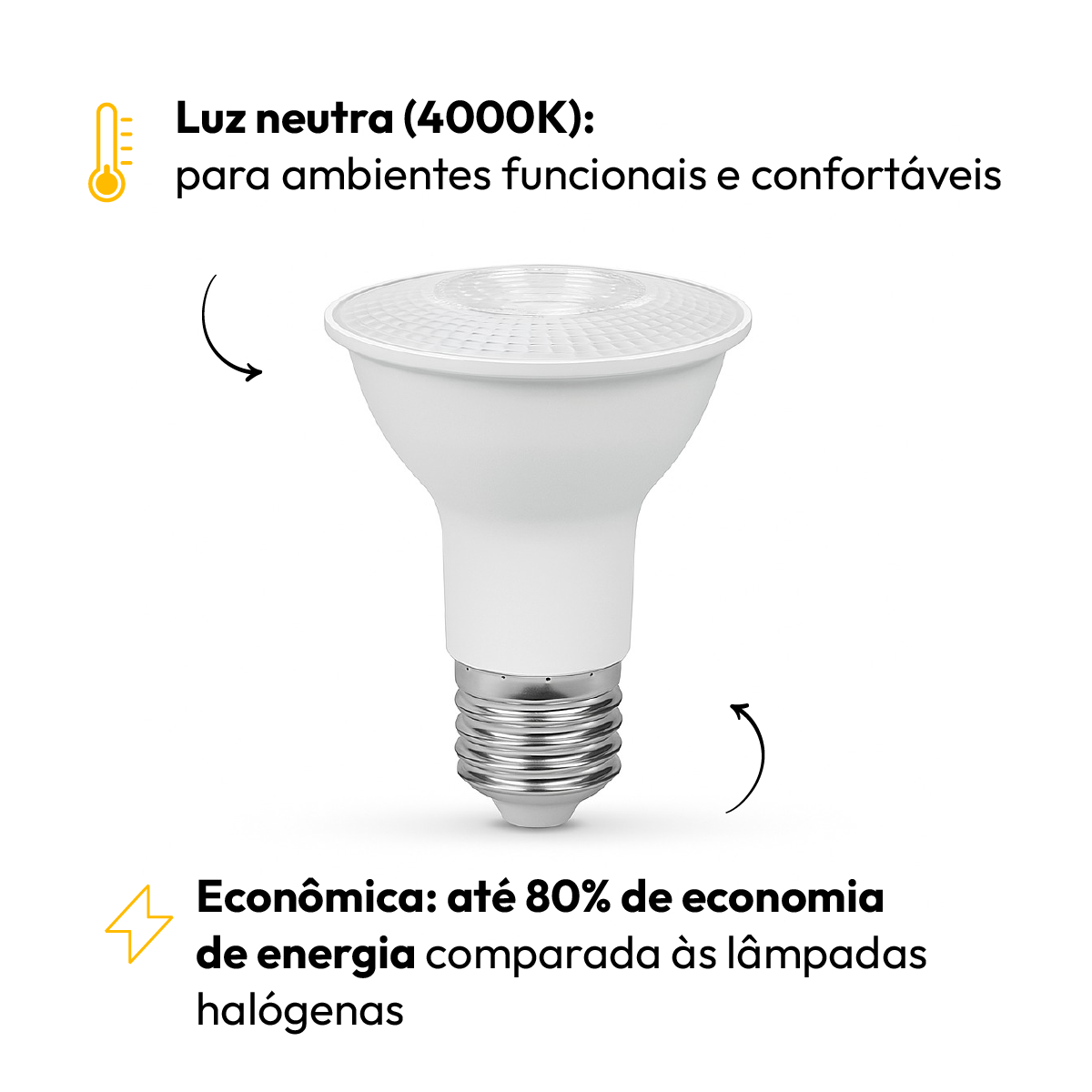Lâmpada Led Par20 7w 4000k Branco Neutro E27 Branco Alut