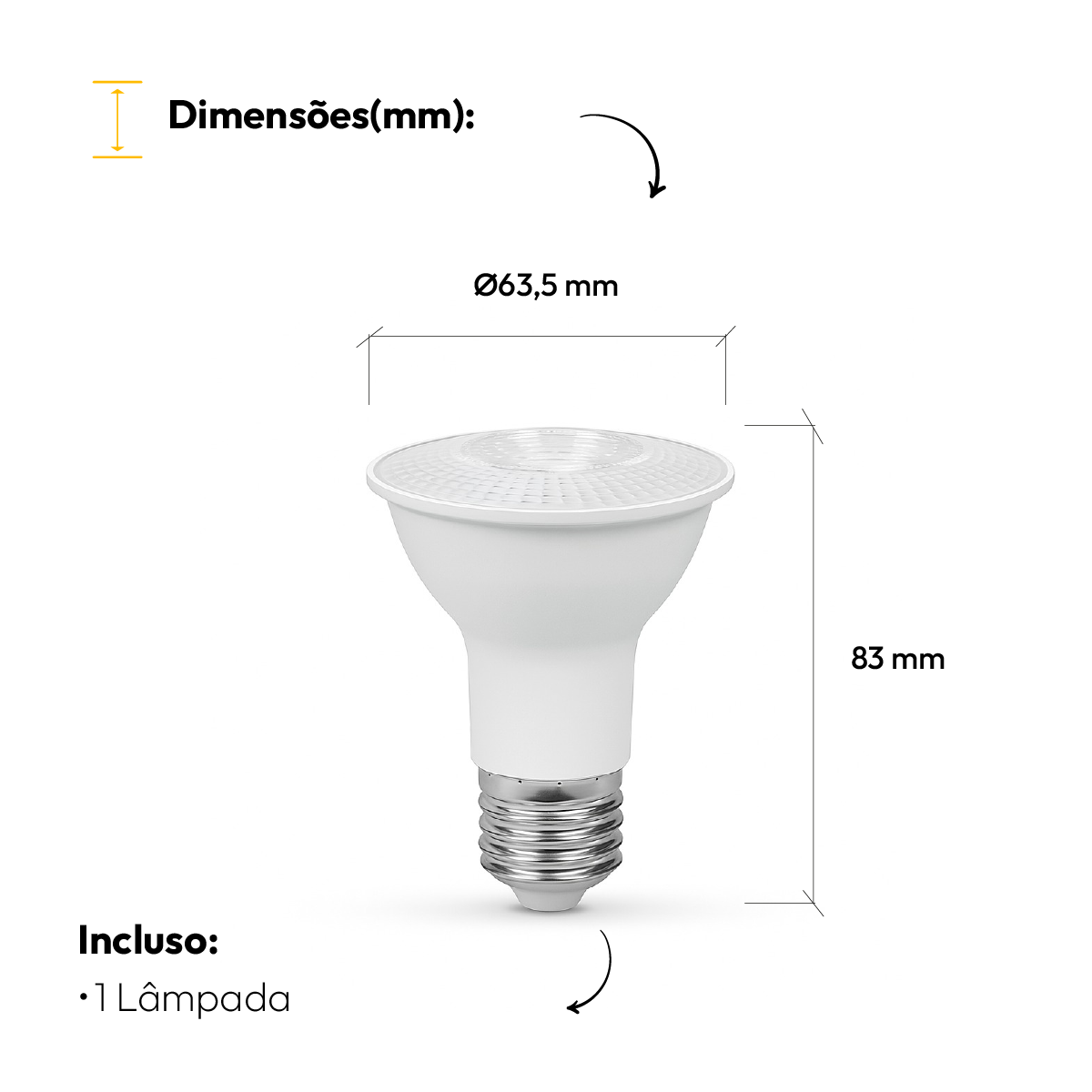 Lâmpada Led Par20 7w 6500k Branco Frio E27 110v/220v Branco Alut