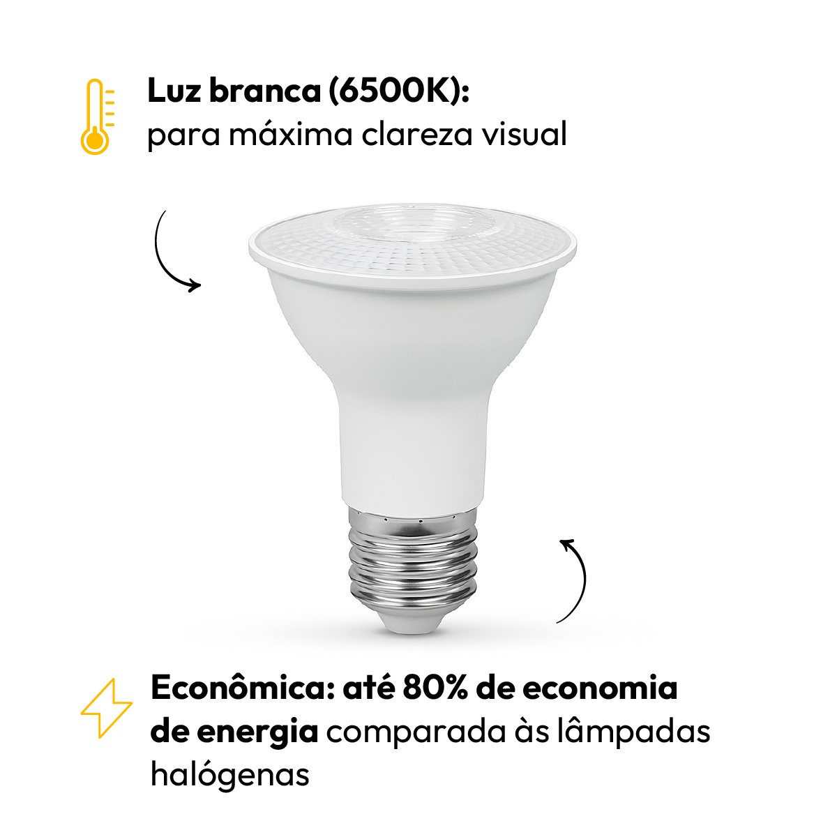 Kit 10 Lâmpadas Led Par20 7W 6500K E27 Bivolt Branco Alut