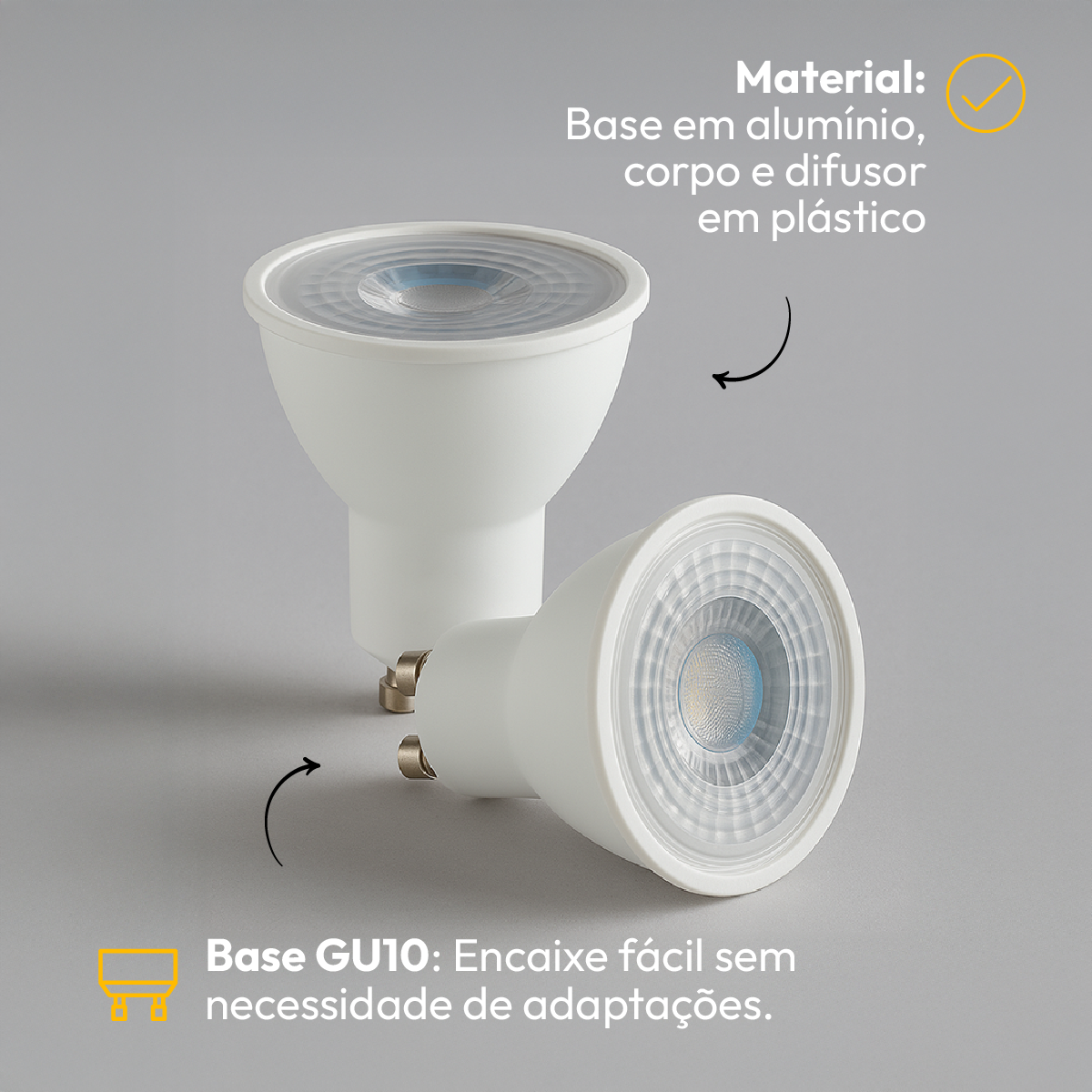 Lâmpada Led Dicróica MR16 4,8w 3000K Branco Quente GU10 Branco Alut
