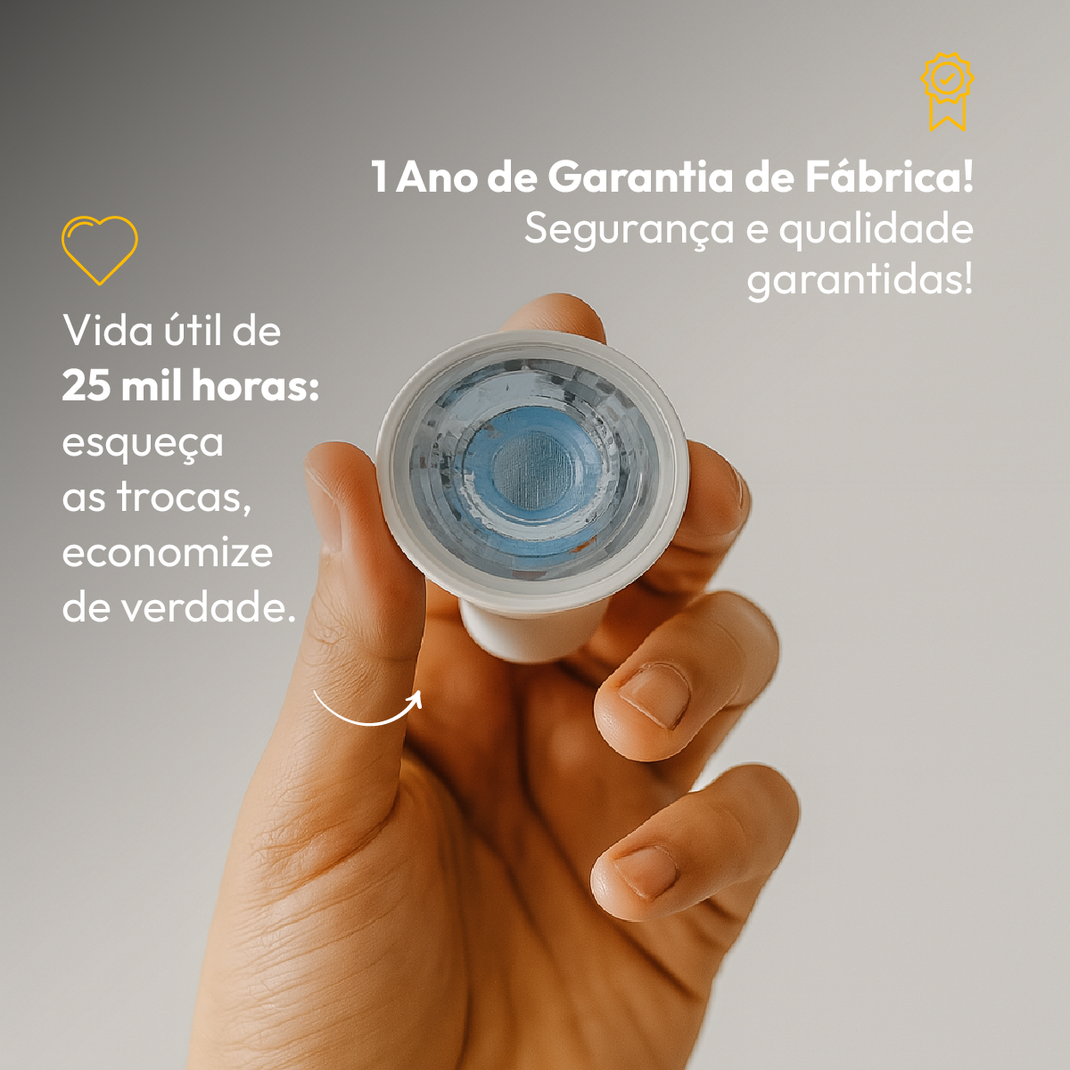 Lâmpada Led Dicróica MR16 4,8w 3000K Branco Quente GU10 Branco Alut