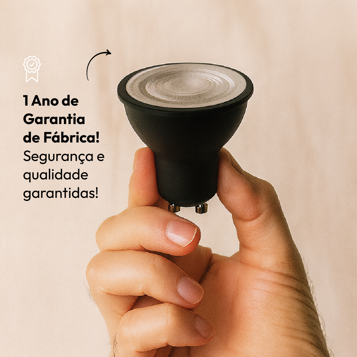 Kit 10 Lampada Led Dicróica MR16 4,8w 4000k Branco Neutro GU10 110v/220v Ip20 Preto Alut By Avant