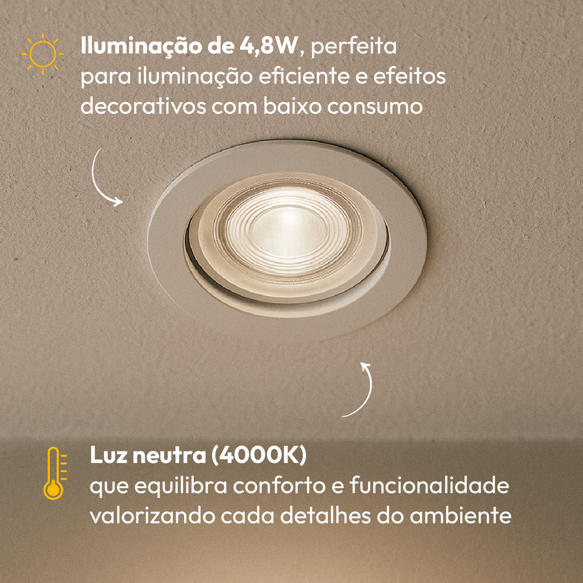Kit 10 Lampada Led Dicróica MR16 4,8w 4000k Branco Neutro GU10 110v/220v Ip20 Preto Alut By Avant
