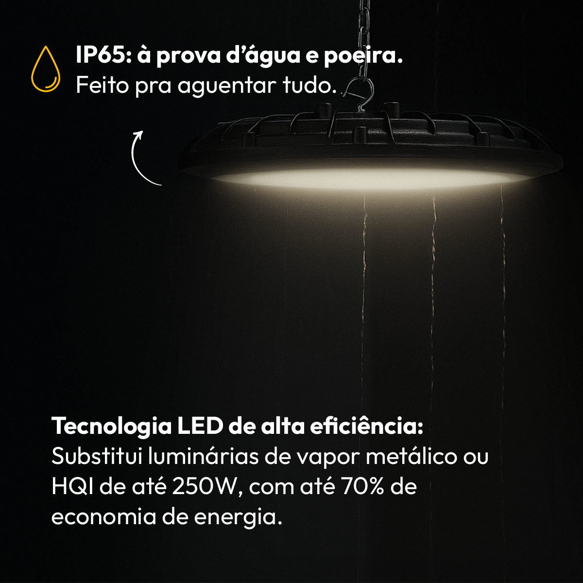 Luminária Led Industrial 100w 6500K Branco Frio IP66 220v Alut