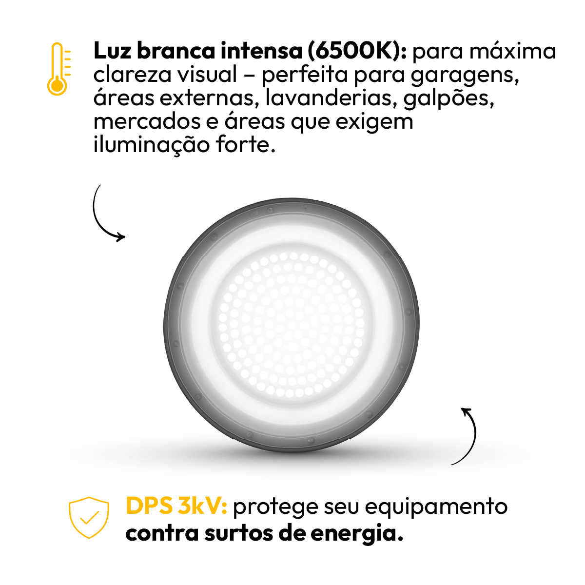Luminária Led Industrial 100w 6500K Branco Frio IP66 220v Alut