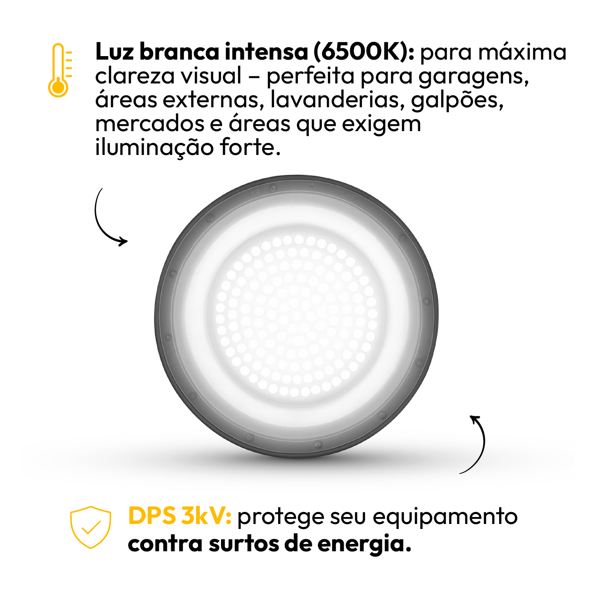 Luminária Led Industrial 150w 6500K Ip65 220v Alut